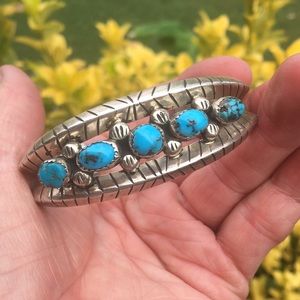 IRENE TSOSIE NATIVE AMERICAN HEAVY TURQUOISE CUFF